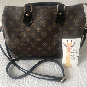 LV Speedy 25 dyed & conv to Crossbody, DC#SP0035